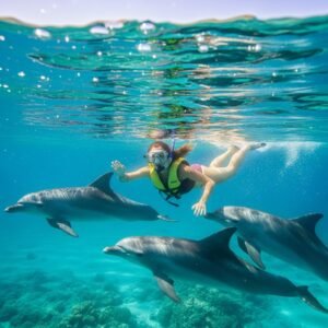 swimming with dolphins